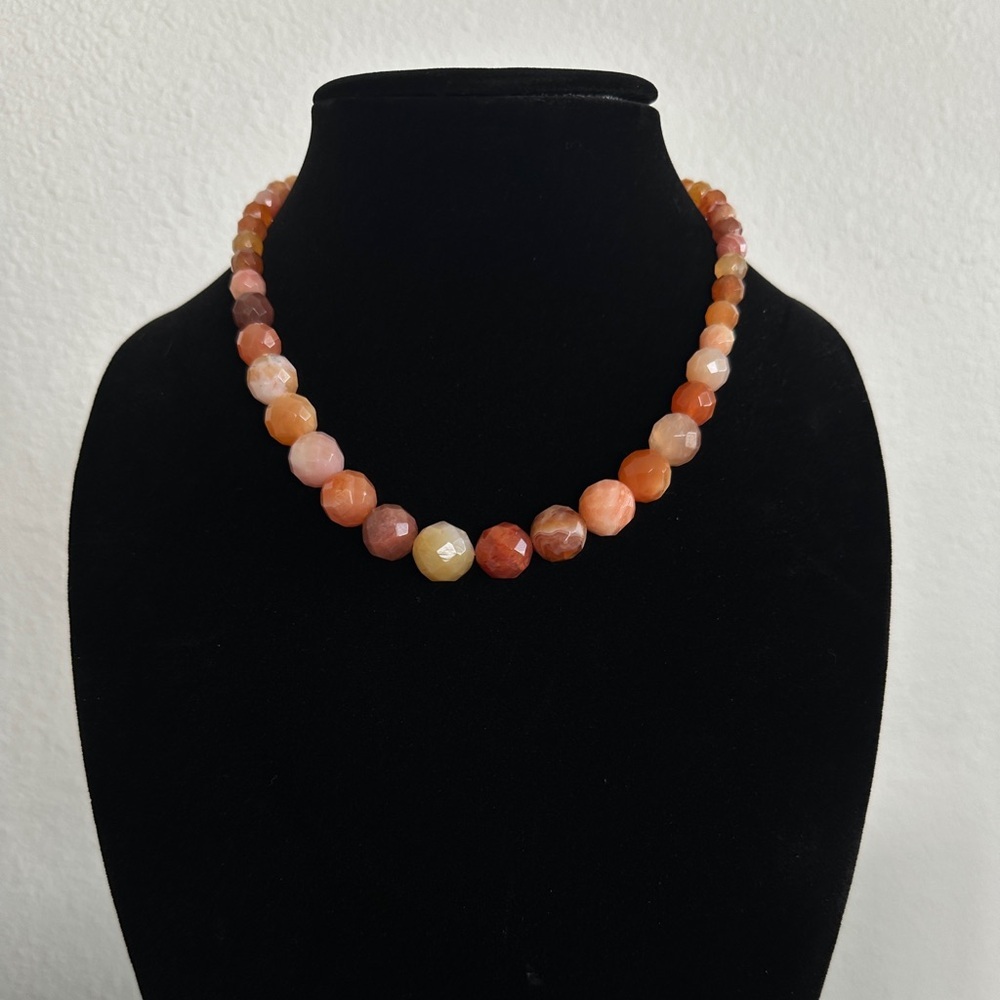 Jay King Carnelian Agate Faucted Beaded Necklace